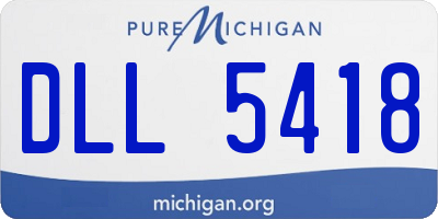 MI license plate DLL5418