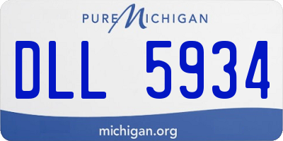 MI license plate DLL5934