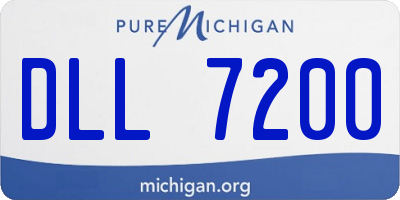 MI license plate DLL7200