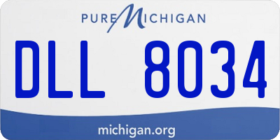 MI license plate DLL8034