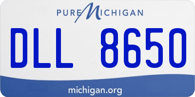 MI license plate DLL8650