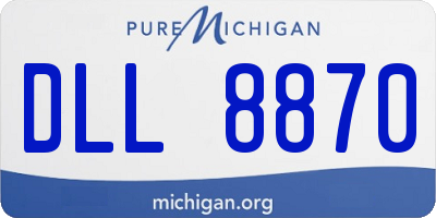 MI license plate DLL8870