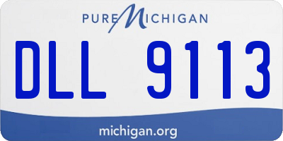 MI license plate DLL9113