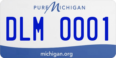 MI license plate DLM0001