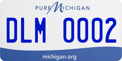 MI license plate DLM0002