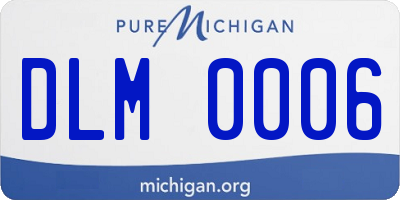MI license plate DLM0006