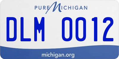 MI license plate DLM0012