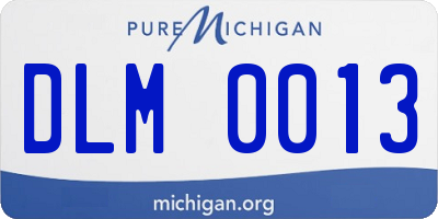 MI license plate DLM0013