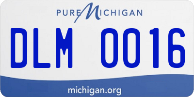 MI license plate DLM0016