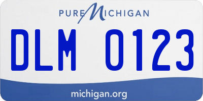 MI license plate DLM0123