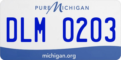 MI license plate DLM0203