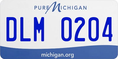 MI license plate DLM0204