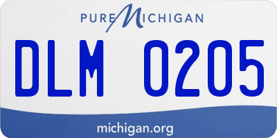 MI license plate DLM0205