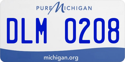 MI license plate DLM0208
