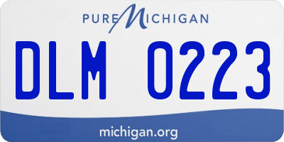 MI license plate DLM0223
