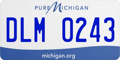 MI license plate DLM0243