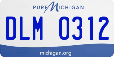 MI license plate DLM0312