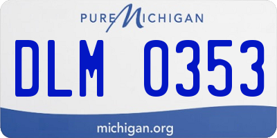 MI license plate DLM0353