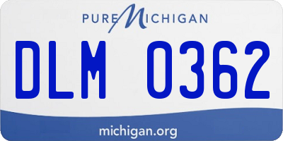 MI license plate DLM0362