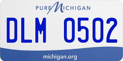 MI license plate DLM0502