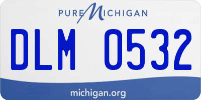 MI license plate DLM0532