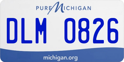 MI license plate DLM0826