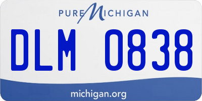 MI license plate DLM0838