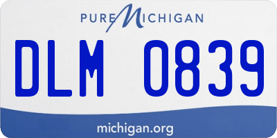MI license plate DLM0839