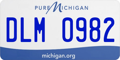MI license plate DLM0982
