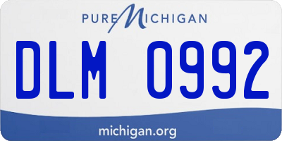 MI license plate DLM0992