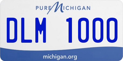 MI license plate DLM1000