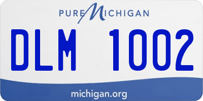 MI license plate DLM1002