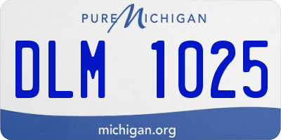 MI license plate DLM1025