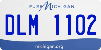 MI license plate DLM1102