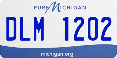 MI license plate DLM1202
