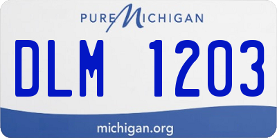 MI license plate DLM1203