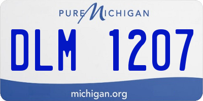 MI license plate DLM1207