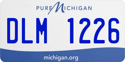 MI license plate DLM1226