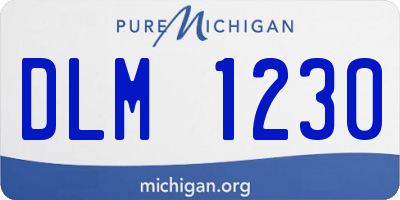 MI license plate DLM1230
