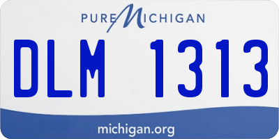 MI license plate DLM1313