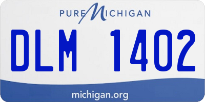 MI license plate DLM1402
