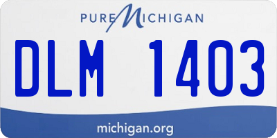 MI license plate DLM1403