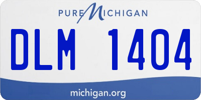MI license plate DLM1404