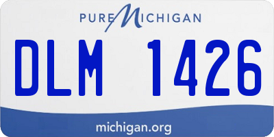 MI license plate DLM1426