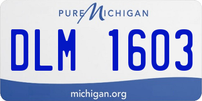 MI license plate DLM1603