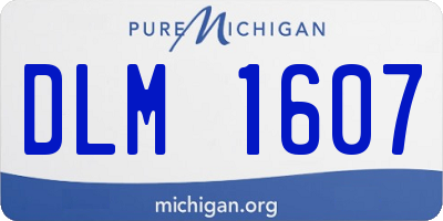 MI license plate DLM1607