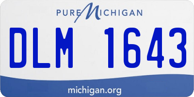 MI license plate DLM1643