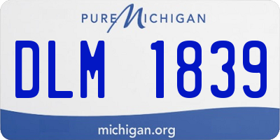 MI license plate DLM1839