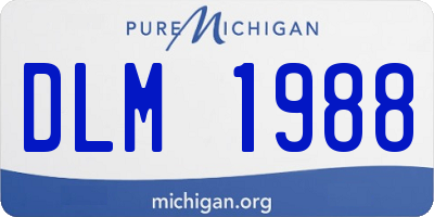 MI license plate DLM1988