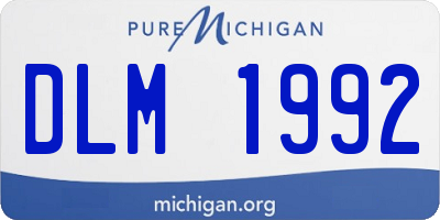 MI license plate DLM1992